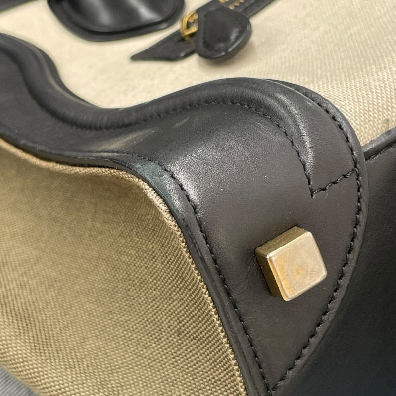 【CELINE】セリーヌ ラゲージ トートバッグ レディース マイクロショッパー キャンバス/レザー ハンドバッグ ブラック カーキ ベージュ