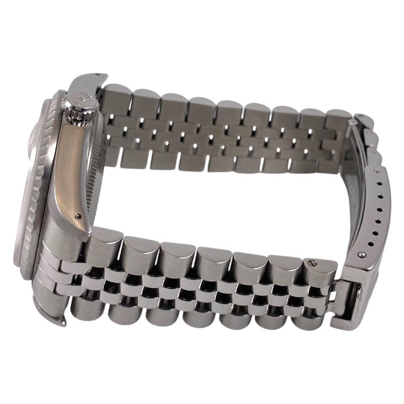 【中古】【ROLEX】ロレックス デイトジャスト 16220 腕時計 ステンレススチールメンズ エングレーブドベゼル 白文字盤 ローマン