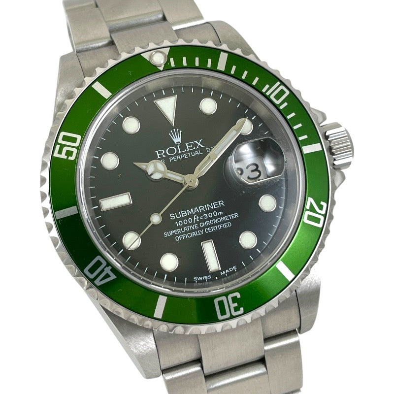 【ROLEX】ロレックス サブマリーナ デイト 16610LV 腕時計 ステンレススチール メンズ F番 ビッグスイス BIGSWISS グリーン 緑