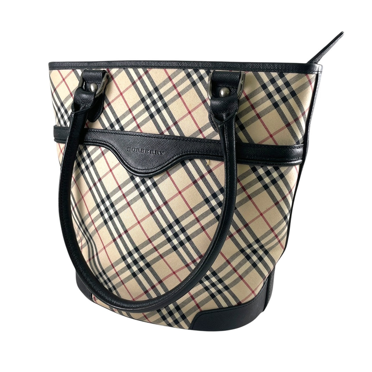 【BURBERRY】バーバリー トートバッグ トートバッグ レディース ノバチェック ベージュ セミショルダー ハンドバッグ キャンバス レザー
