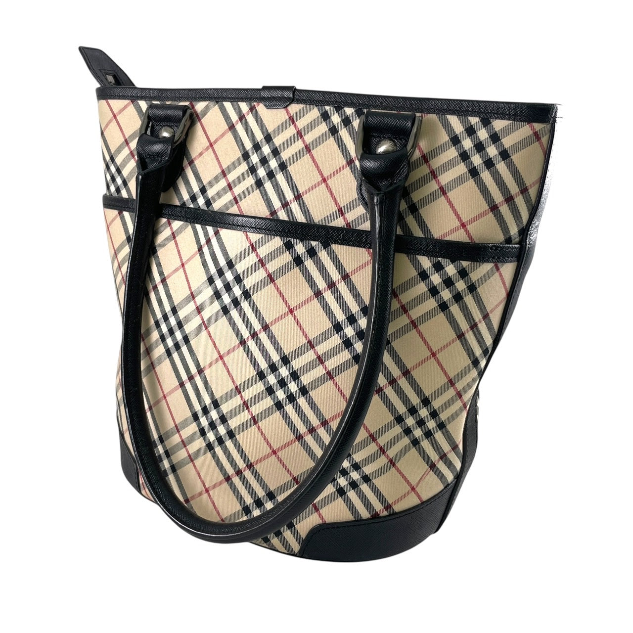 【BURBERRY】バーバリー トートバッグ トートバッグ レディース ノバチェック ベージュ セミショルダー ハンドバッグ キャンバス レザー