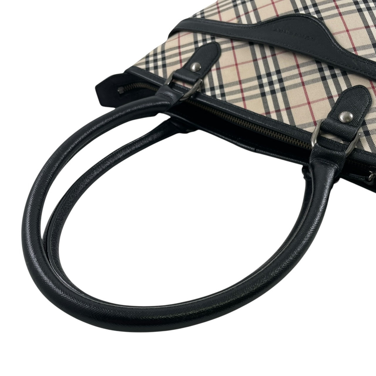 【BURBERRY】バーバリー トートバッグ トートバッグ レディース ノバチェック ベージュ セミショルダー ハンドバッグ キャンバス レザー