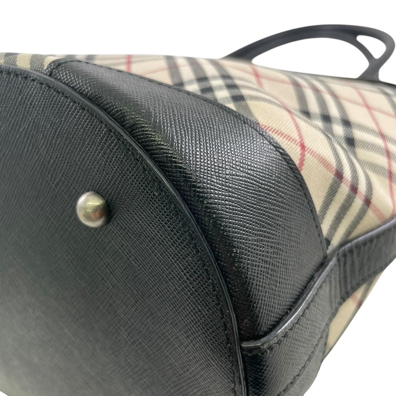 【BURBERRY】バーバリー トートバッグ トートバッグ レディース ノバチェック ベージュ セミショルダー ハンドバッグ キャンバス レザー