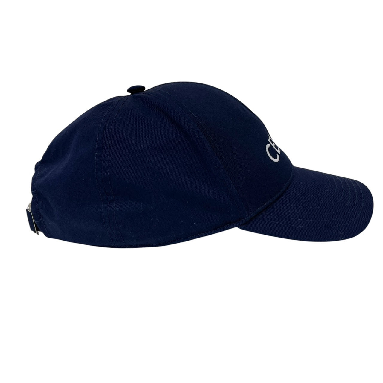 【CELINE】セリーヌ ベースボールキャップ 2AUS9242N キャップメンズ コットン ロゴ 刺繍 帽子 マリン ブルー ネイビーLサイズ