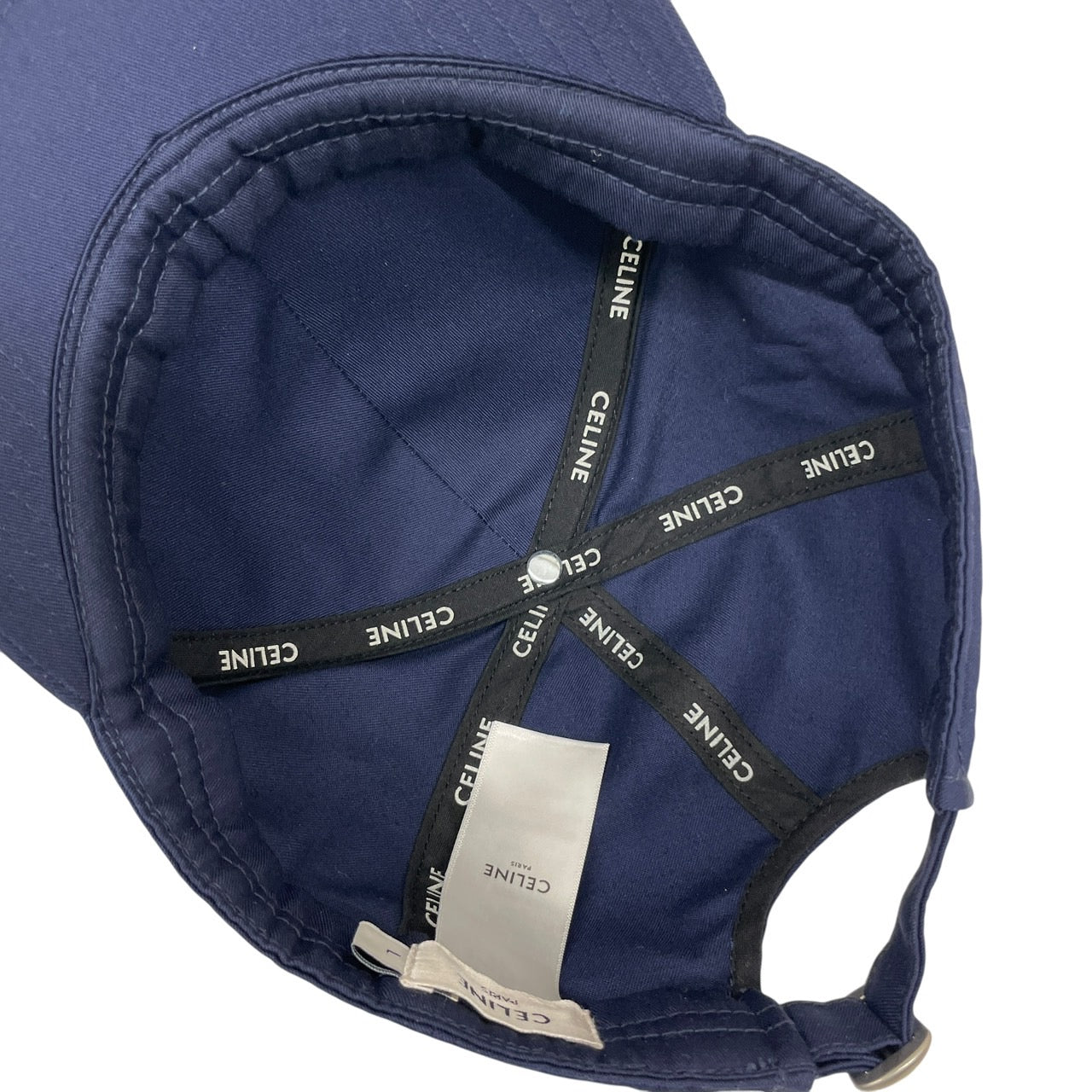 【CELINE】セリーヌ ベースボールキャップ 2AUS9242N キャップメンズ コットン ロゴ 刺繍 帽子 マリン ブルー ネイビーLサイズ