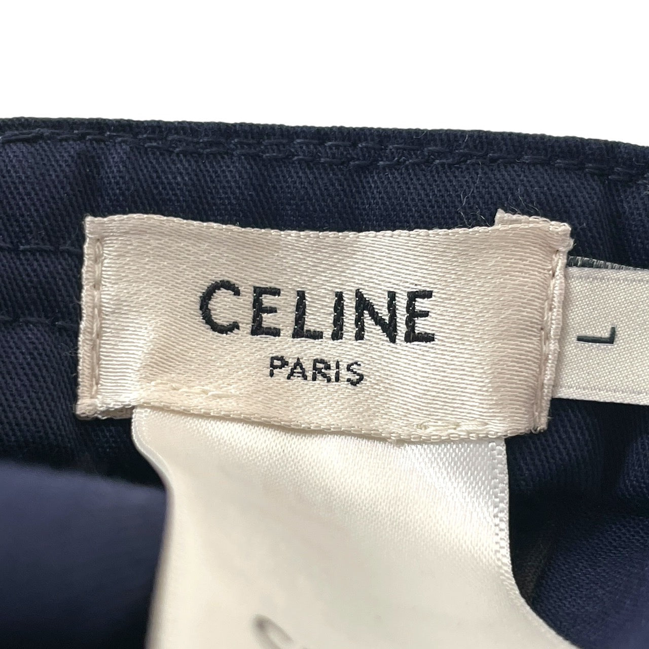 【CELINE】セリーヌ ベースボールキャップ 2AUS9242N キャップメンズ コットン ロゴ 刺繍 帽子 マリン ブルー ネイビーLサイズ