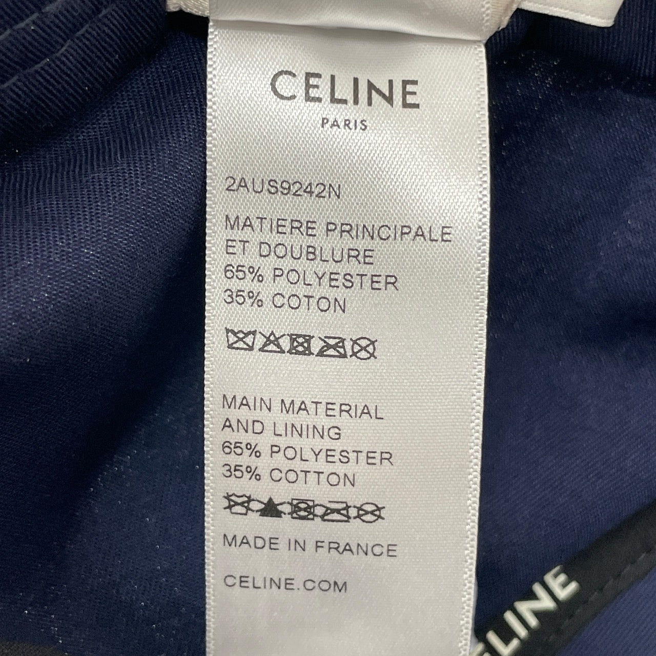 【CELINE】セリーヌ ベースボールキャップ 2AUS9242N キャップメンズ コットン ロゴ 刺繍 帽子 マリン ブルー ネイビーLサイズ