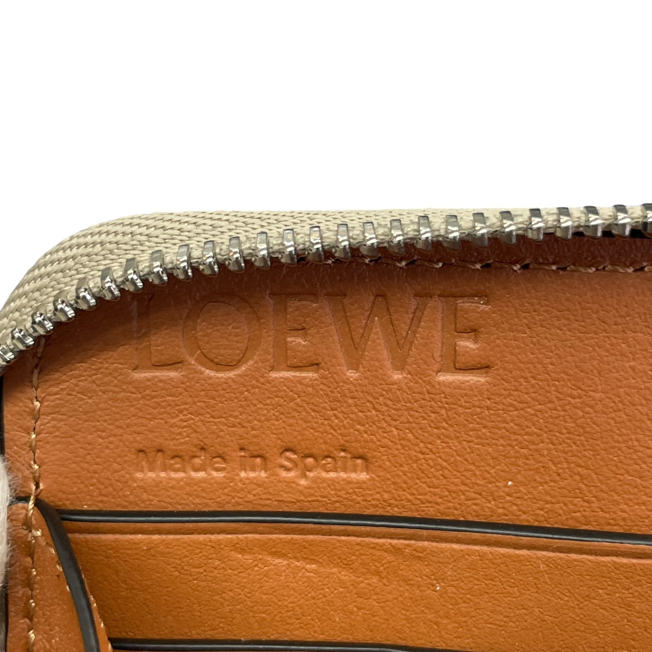 【LOEWE】ロエベ ジップアラウンドウォレット 長財布レディース アナグラム ファスナー ロングウォレット カーフレザー ベージュ ブラウン