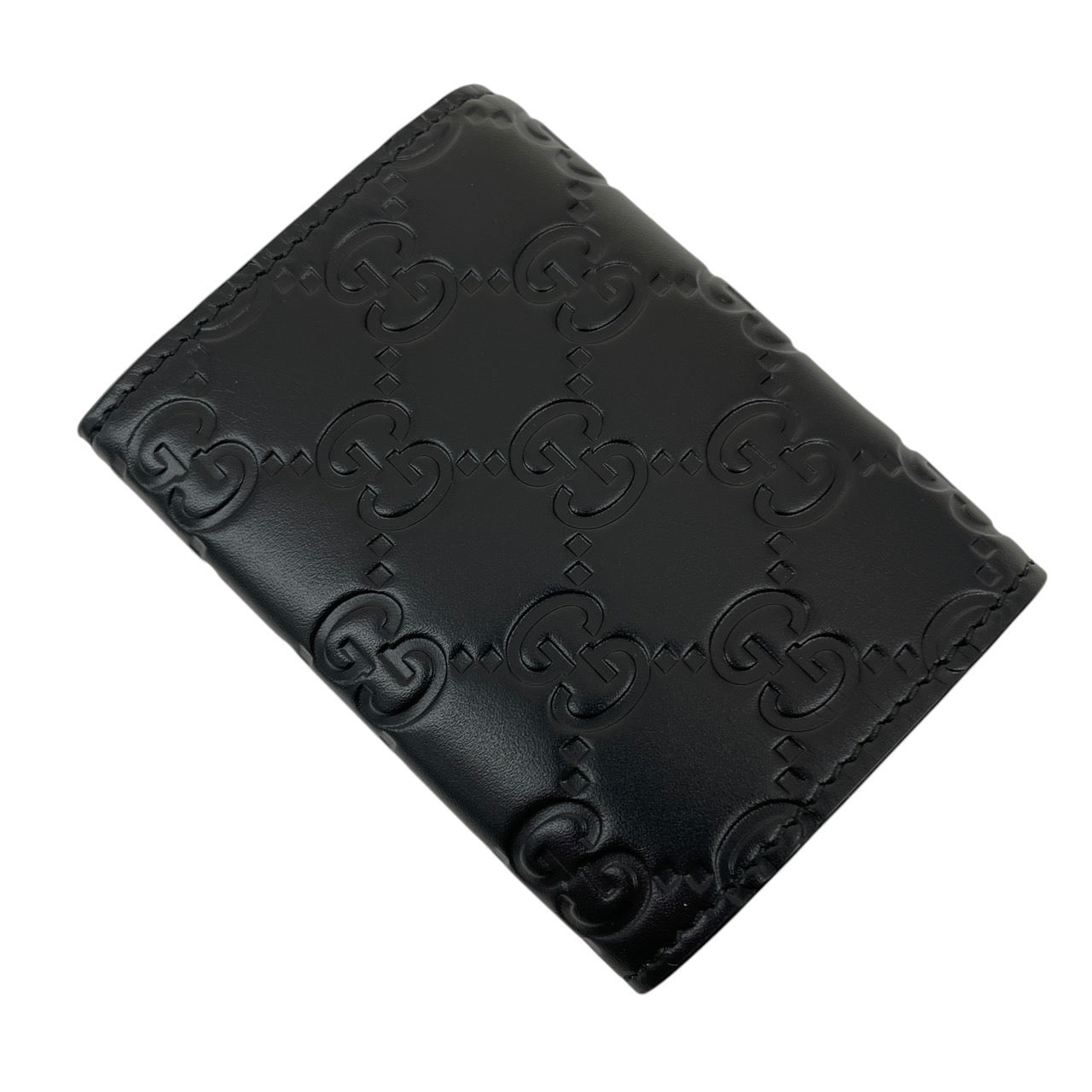 【GUCCI】グッチ グッチシマ 547070 三つ折り財布 レザーレディース 3つ折り ミニ コンパクトウォレット 黒 ブラック メンズ