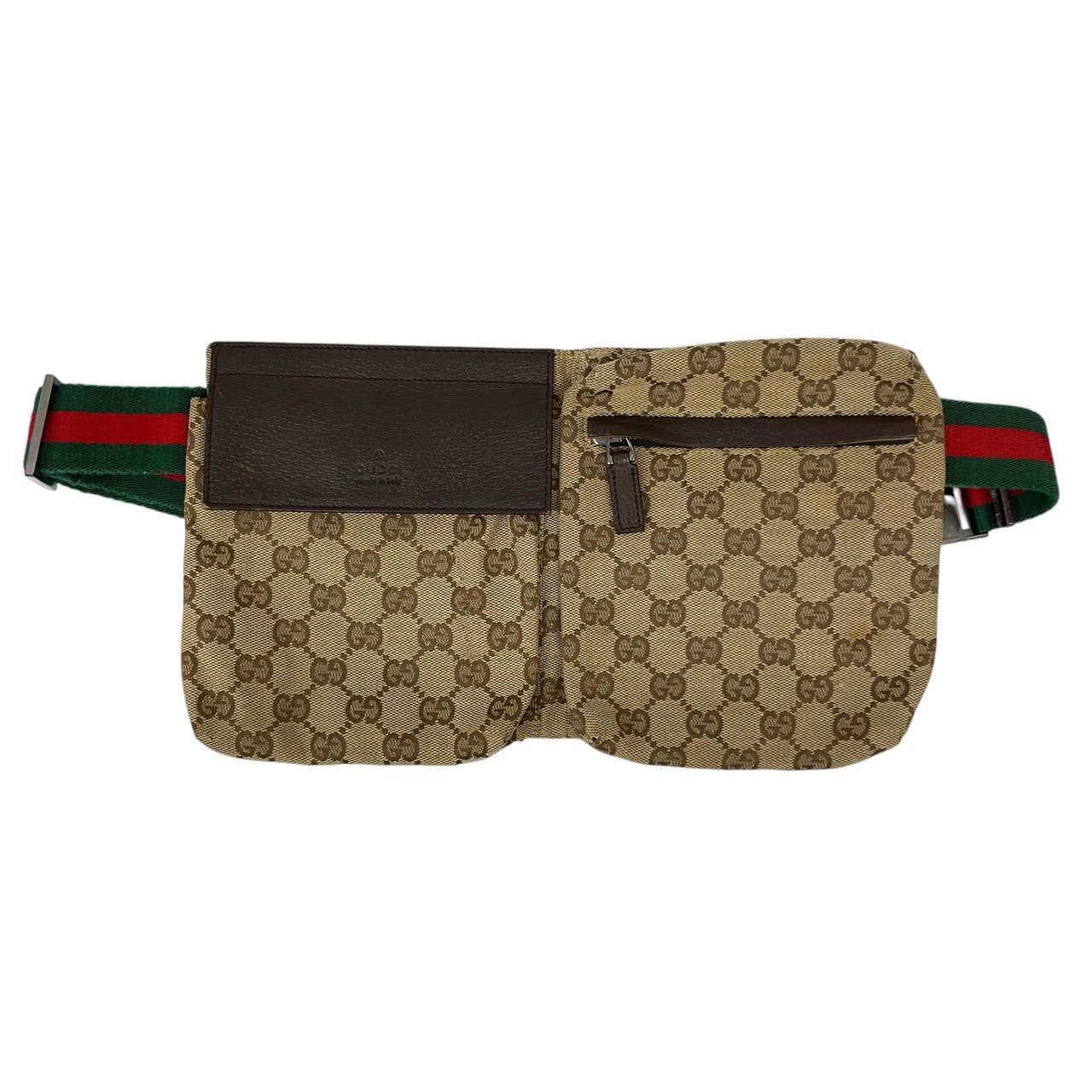 GUCCI】グッチ GGキャンバス 28566 ウエストバッグメンズ ウエストポーチ ボディバッグ ショルダーバッグ シェリーライン ベー