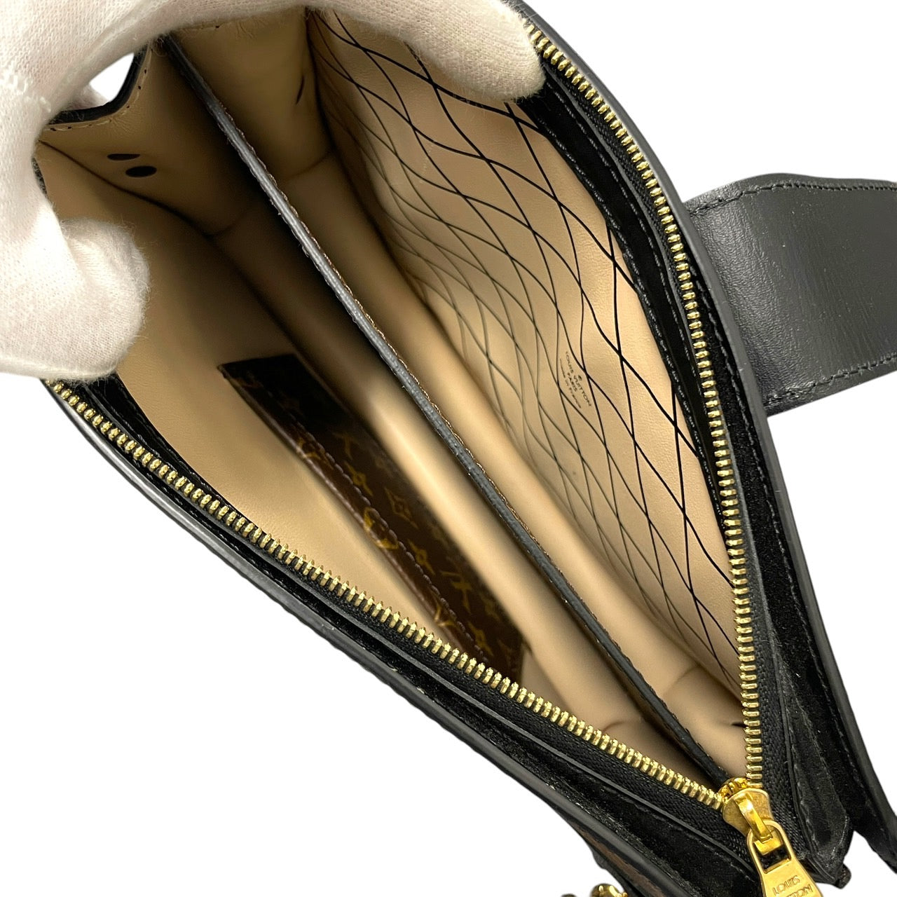 【LOUIS VUITTON】ルイ・ヴィトン モノグラムリバース M43596 ショルダーバッグ レディース トランククラッチ チェーンショルダー ベージュ ブラウン