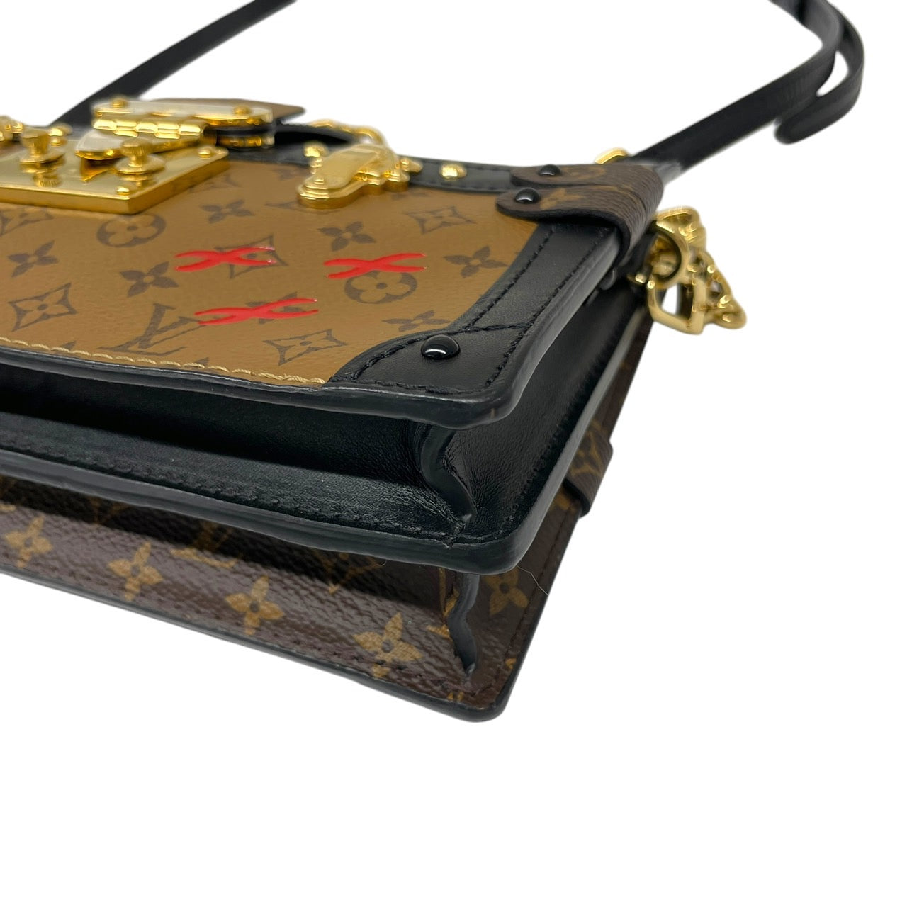 【LOUIS VUITTON】ルイ・ヴィトン モノグラムリバース M43596 ショルダーバッグ レディース トランククラッチ チェーンショルダー ベージュ ブラウン