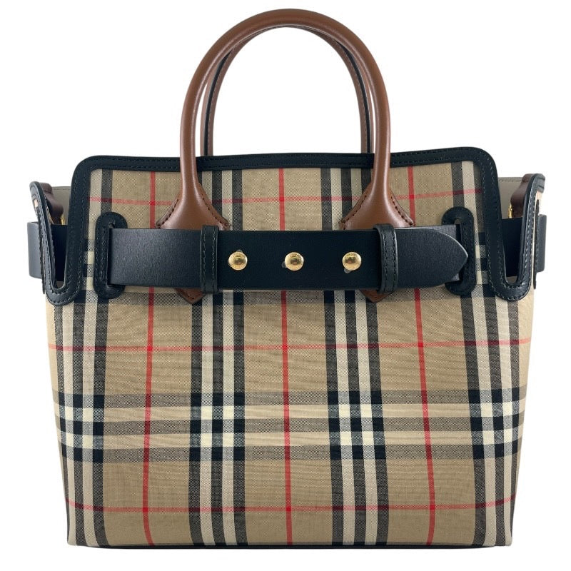 【BURBERRY】バーバリー トリプルスタッズ 8018790 ハンドバッグ キャンバス レディース ベルト レザー ヴィンテージチェック