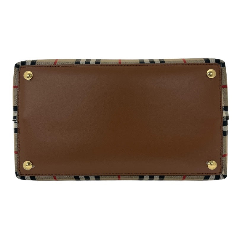【BURBERRY】バーバリー トリプルスタッズ 8018790 ハンドバッグ キャンバス レディース ベルト レザー ヴィンテージチェック