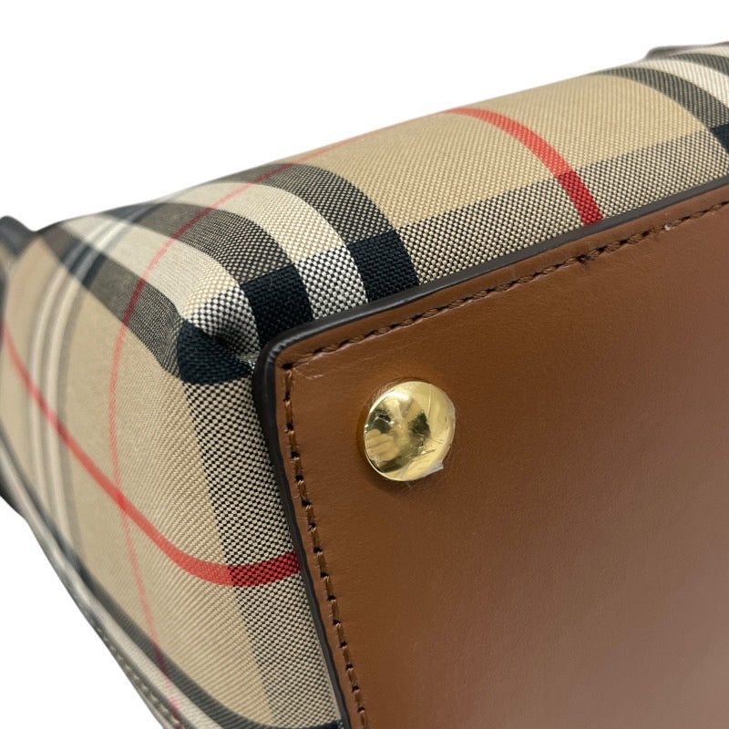【BURBERRY】バーバリー トリプルスタッズ 8018790 ハンドバッグ キャンバス レディース ベルト レザー ヴィンテージチェック