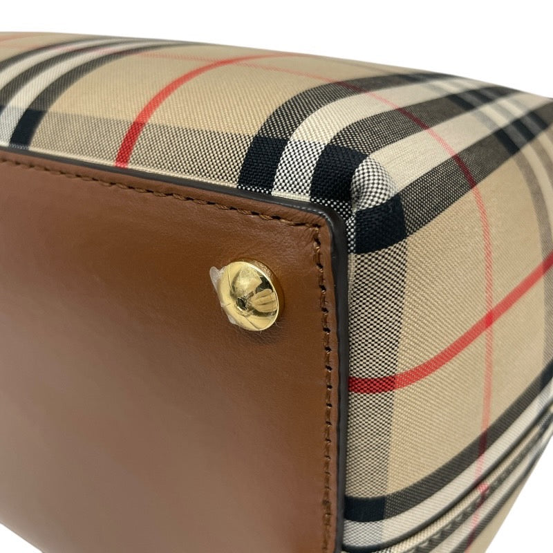 【BURBERRY】バーバリー トリプルスタッズ 8018790 ハンドバッグ キャンバス レディース ベルト レザー ヴィンテージチェック