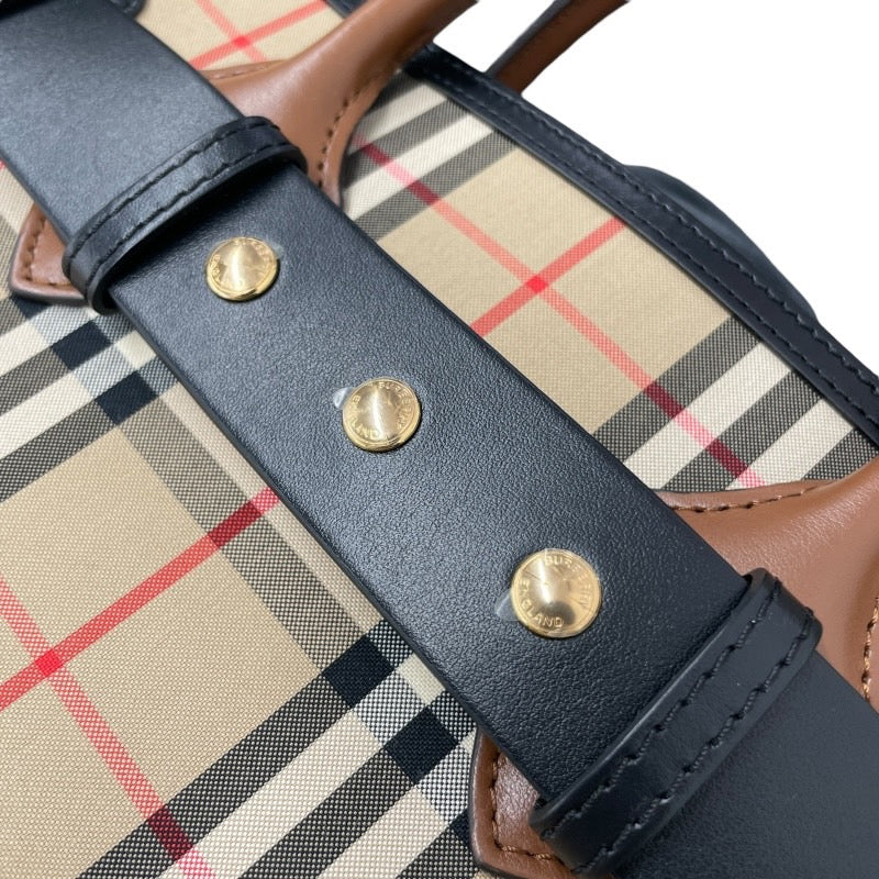 【BURBERRY】バーバリー トリプルスタッズ 8018790 ハンドバッグ キャンバス レディース ベルト レザー ヴィンテージチェック