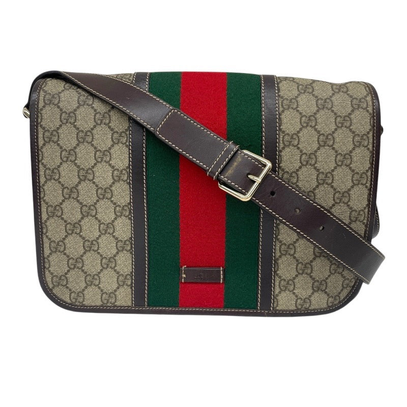 【GUCCI】グッチ GGスプリーム 211130 ショルダーバッグ メンズ シェリーライン メッセンジャー ベージュ レディース