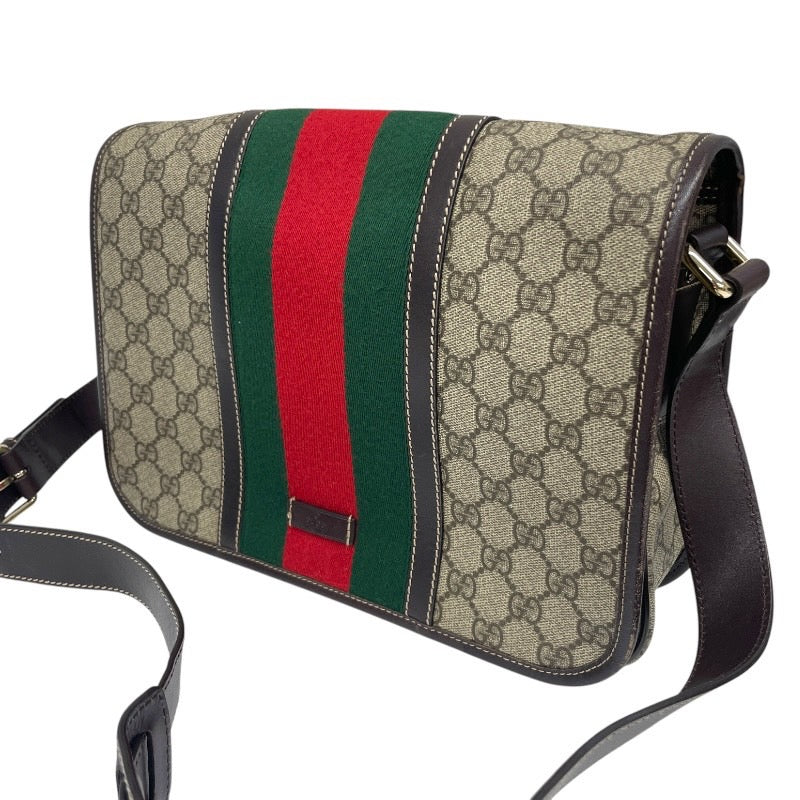 【GUCCI】グッチ GGスプリーム 211130 ショルダーバッグ メンズ シェリーライン メッセンジャー ベージュ レディース