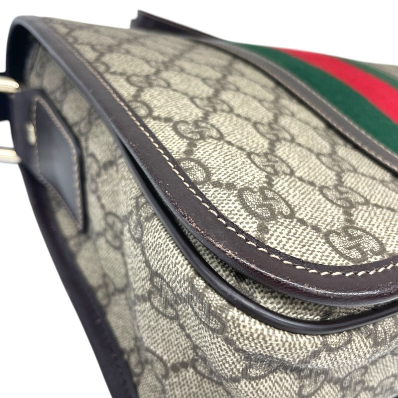 【GUCCI】グッチ GGスプリーム 211130 ショルダーバッグ メンズ シェリーライン メッセンジャー ベージュ レディース