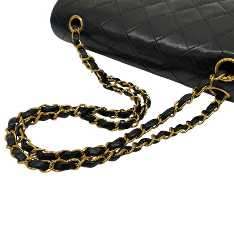 【CHANEL】シャネル マトラッセ クラシック ハンドバッグ25 A01112 ショルダーバッグ ラムスキンレディース Wフラップ ダブル チェーン 黒 ブラック