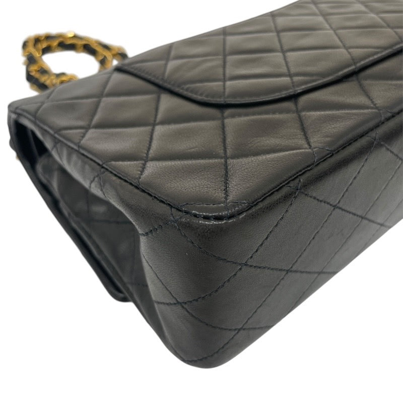 【CHANEL】シャネル マトラッセ クラシック ハンドバッグ25 A01112 ショルダーバッグ ラムスキンレディース Wフラップ ダブル チェーン 黒 ブラック