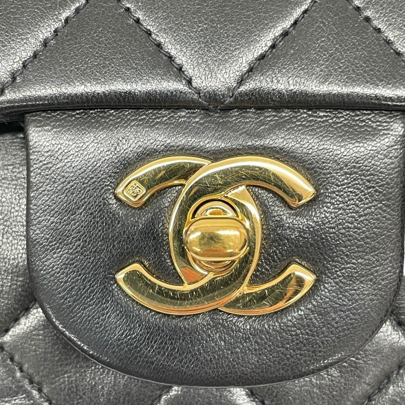 【CHANEL】シャネル マトラッセ クラシック ハンドバッグ25 A01112 ショルダーバッグ ラムスキンレディース Wフラップ ダブル チェーン 黒 ブラック