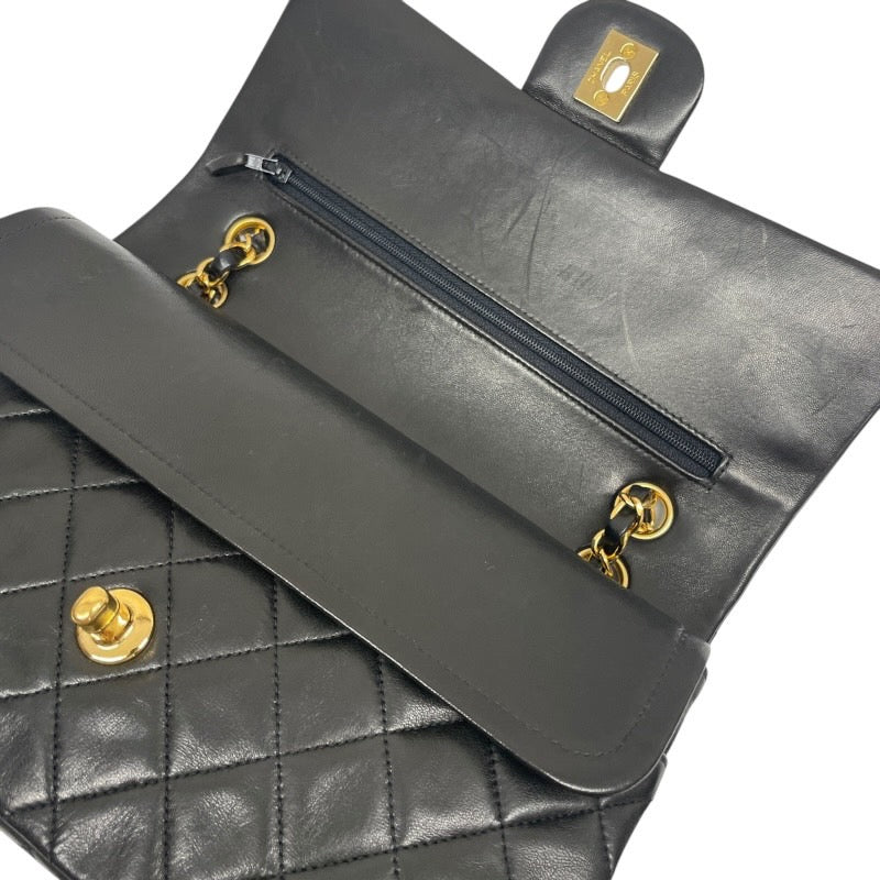 【CHANEL】シャネル マトラッセ クラシック ハンドバッグ25 A01112 ショルダーバッグ ラムスキンレディース Wフラップ ダブル チェーン 黒 ブラック