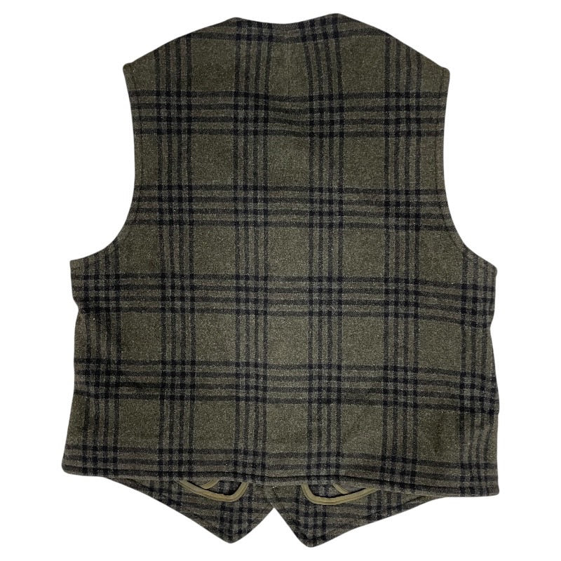 【HERMES】エルメス ジレ チェック柄 ベスト メンズ ウール ジャポンタグ グリーン 緑