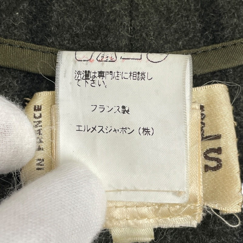 【HERMES】エルメス ジレ チェック柄 ベスト メンズ ウール ジャポンタグ グリーン 緑