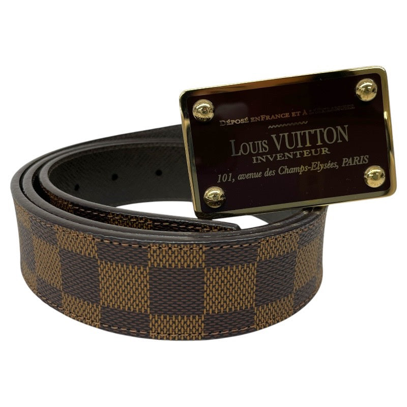 【LOUIS VUITTON】ルイ・ヴィトン ダミエ サンチュール アンヴァントゥール 35MM N9677 ベルト レザーメンズ リバーシブル プレート 100/40
