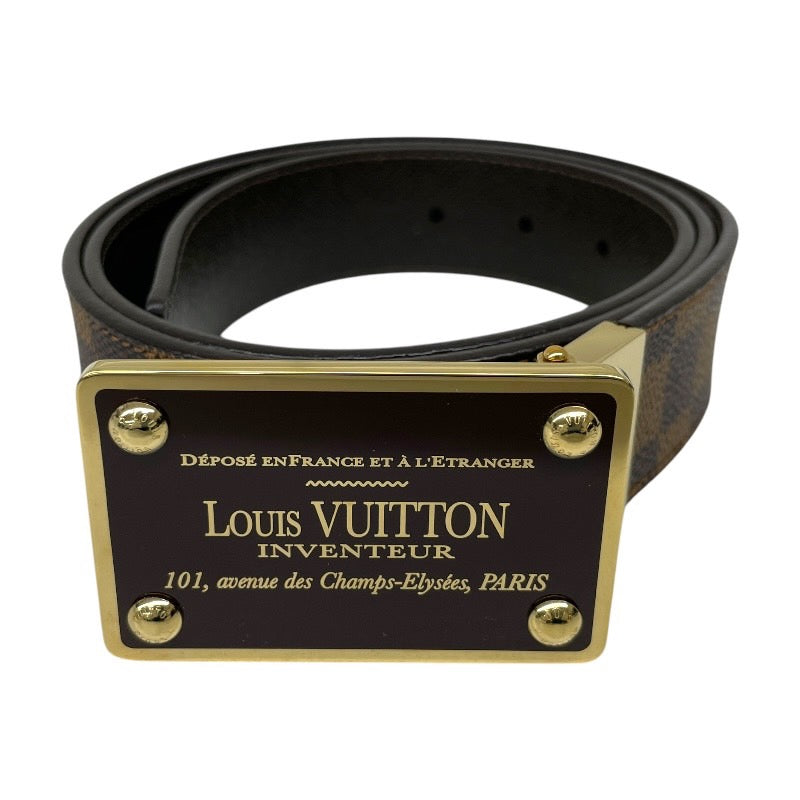 【LOUIS VUITTON】ルイ・ヴィトン ダミエ サンチュール アンヴァントゥール 35MM N9677 ベルト レザーメンズ リバーシブル プレート 100/40