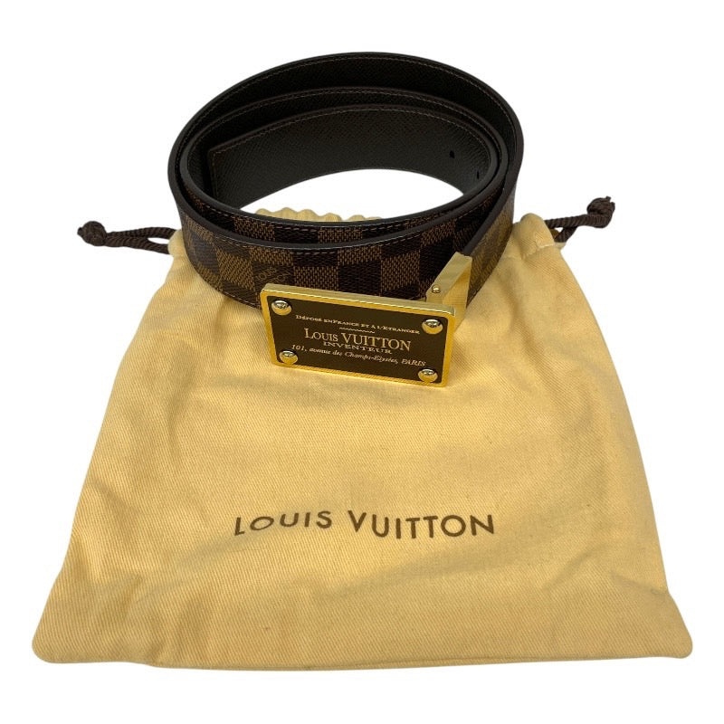 【LOUIS VUITTON】ルイ・ヴィトン ダミエ サンチュール アンヴァントゥール 35MM N9677 ベルト レザーメンズ リバーシブル プレート 100/40
