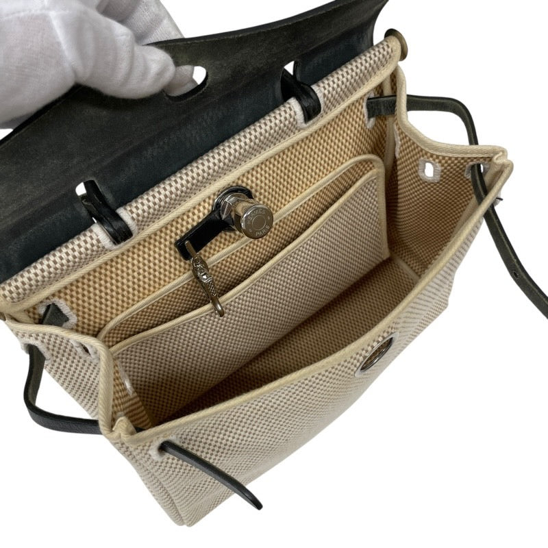 【HERMES】エルメス エールバッグPM ハンドバッグレディース □G刻印 2003年製 2WAY キャンバス レザー ショルダー