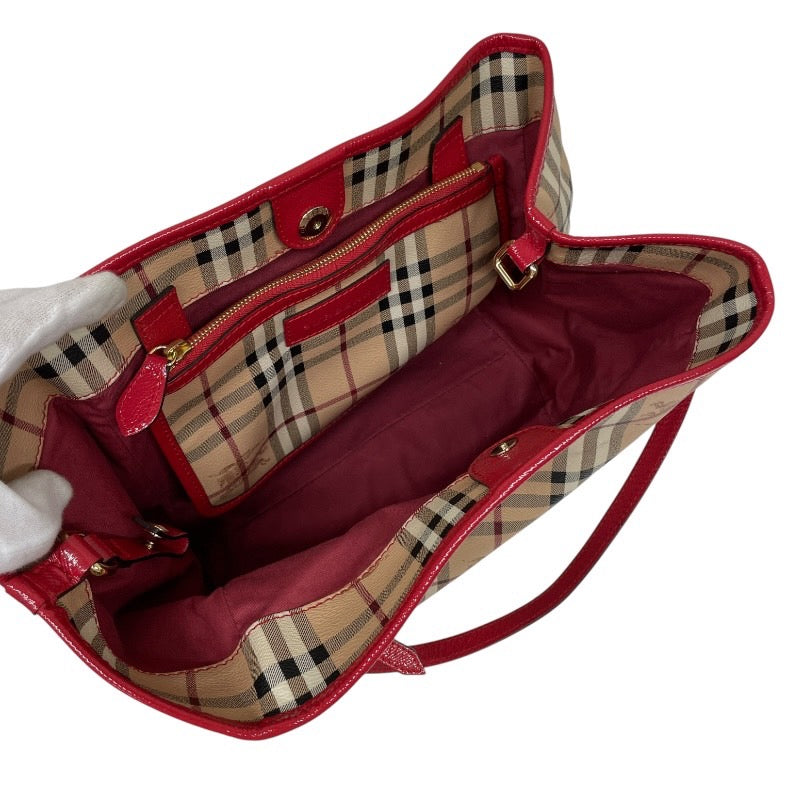 【BURBERRY】バーバリー シャドーホース 3908599 トートバッグ レディース チェック ポーチ付き 2WAY