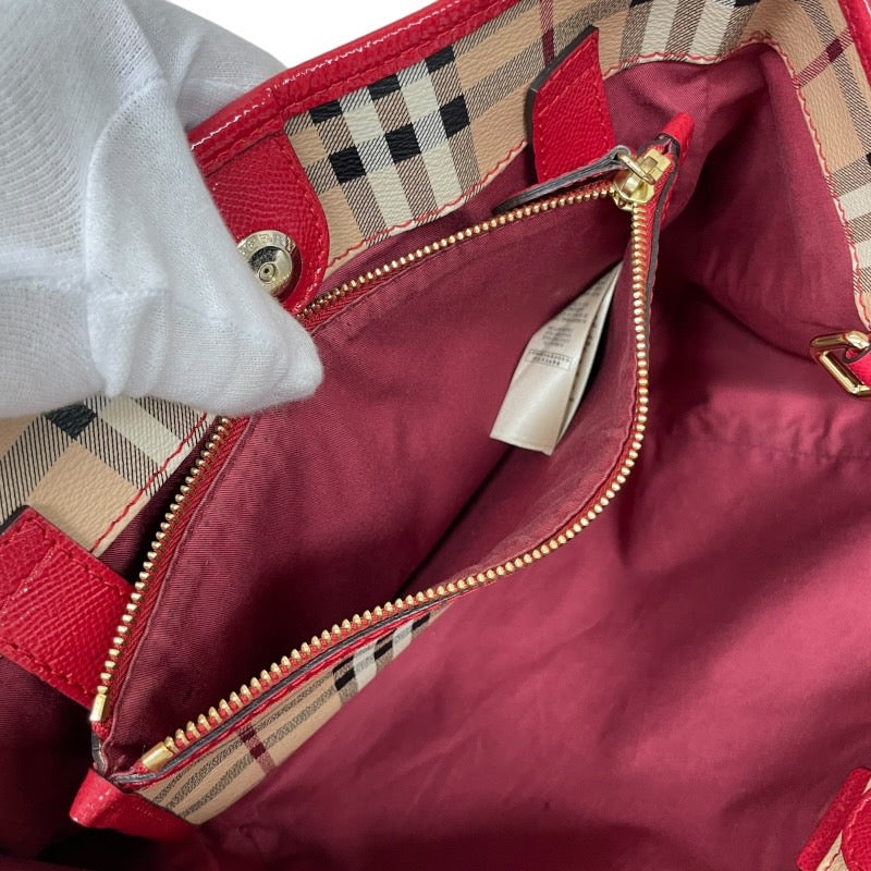【BURBERRY】バーバリー シャドーホース 3908599 トートバッグ レディース チェック ポーチ付き 2WAY
