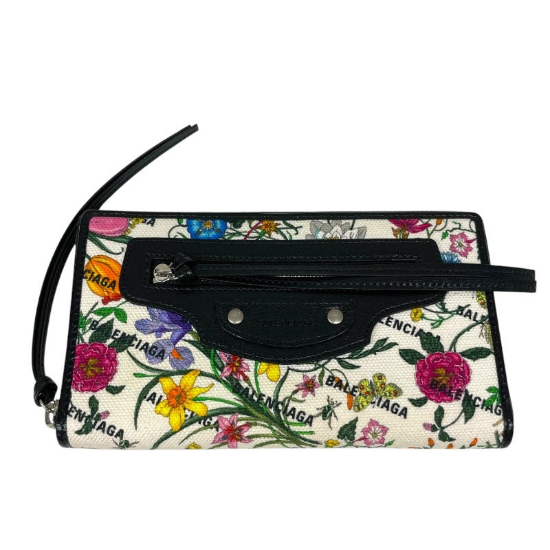 【GUCCI】グッチ バレンシアガ コラボ 681710 長財布 レディース ハッカー フローラ 花柄 ラウンドファスナー