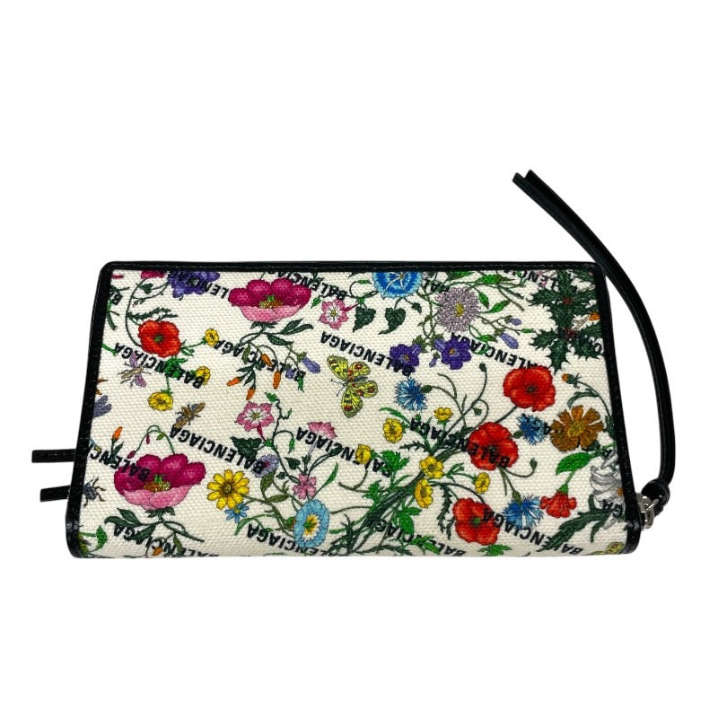 【GUCCI】グッチ バレンシアガ コラボ 681710 長財布 レディース ハッカー フローラ 花柄 ラウンドファスナー