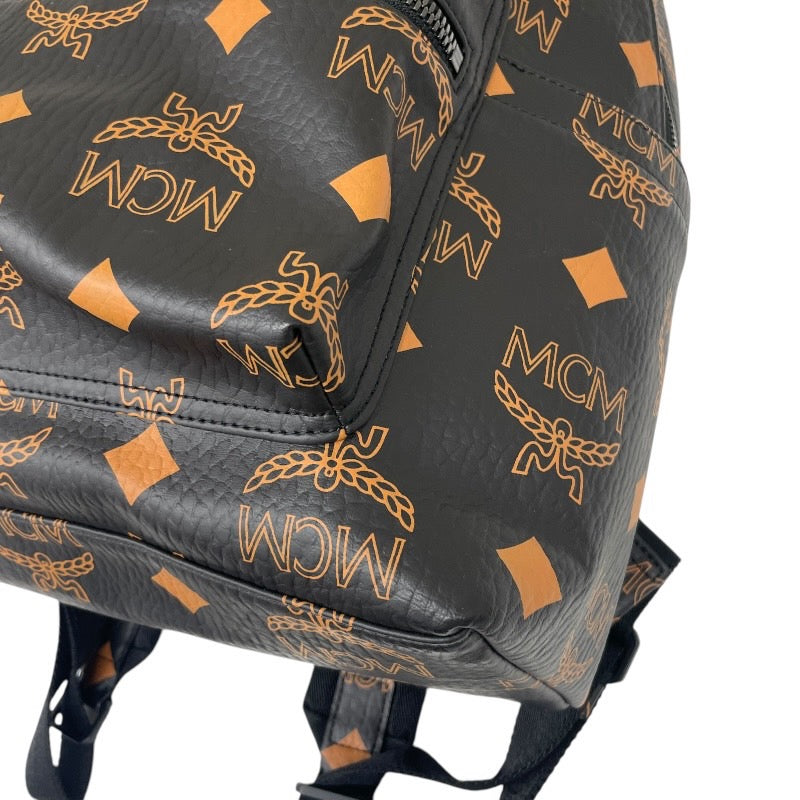 【MCM】エム・シー・エム ヴィセトス MMKDAVE01 リュック・デイパック レザーメンズ 黒 ブラック オレンジ