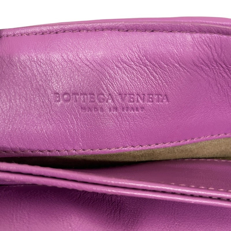 【BOTTEGAVENETA】ボッテガヴェネタ イントレチャート ショルダーバッグ レザー レディース チェーンショルダー 紫 パープル