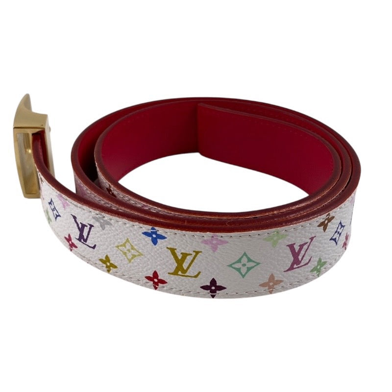 【LOUIS VUITTON】ルイ・ヴィトン サンチュール・キャレ LVカット M9682 ベルト モノグラムマルチカラーメンズ ブロン 85/34