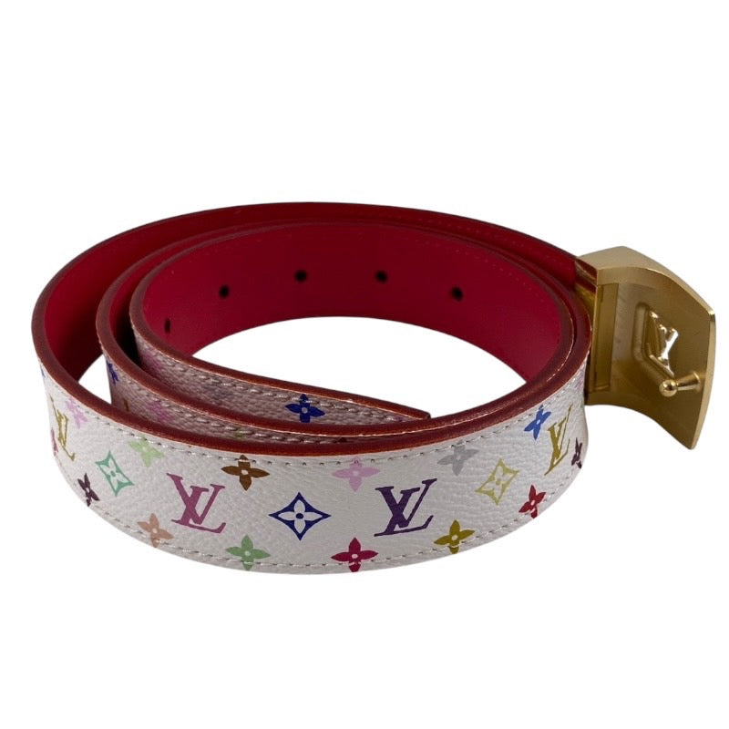 【LOUIS VUITTON】ルイ・ヴィトン サンチュール・キャレ LVカット M9682 ベルト モノグラムマルチカラーメンズ ブロン 85/34