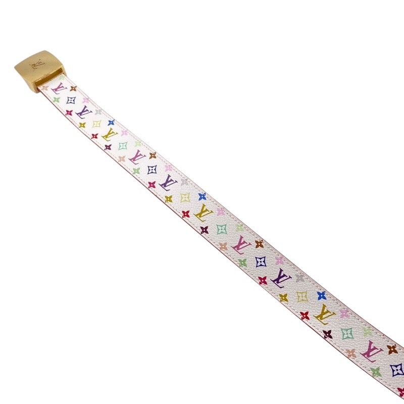 【LOUIS VUITTON】ルイ・ヴィトン サンチュール・キャレ LVカット M9682 ベルト モノグラムマルチカラーメンズ ブロン 85/34