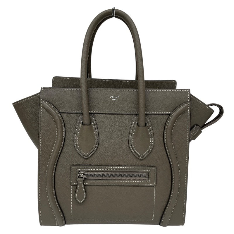 【CELINE】セリーヌ ラゲージ マイクロ ショッパー トートバッグ レザー レディース グレージュ ハンド 新ロゴ