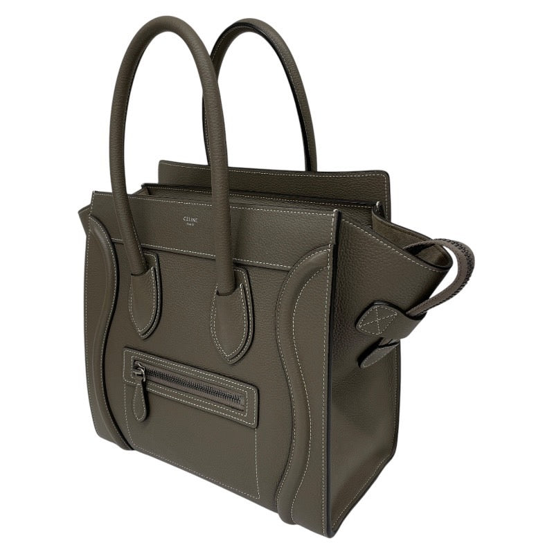 【CELINE】セリーヌ ラゲージ マイクロ ショッパー トートバッグ レザー レディース グレージュ ハンド 新ロゴ