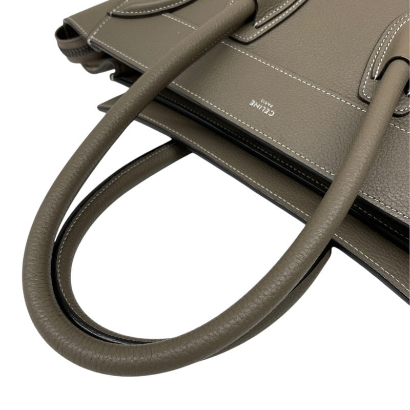 【CELINE】セリーヌ ラゲージ マイクロ ショッパー トートバッグ レザー レディース グレージュ ハンド 新ロゴ