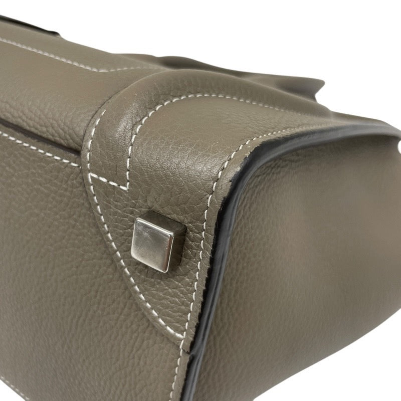 【CELINE】セリーヌ ラゲージ マイクロ ショッパー トートバッグ レザー レディース グレージュ ハンド 新ロゴ