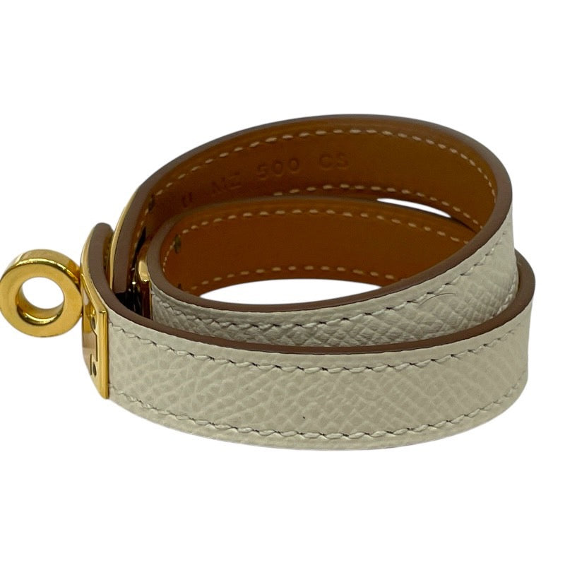 【HERMES】エルメス ケリー ドゥブルトゥール ブレスレット レザーレディース ゴールド金具 U刻印 2022年
