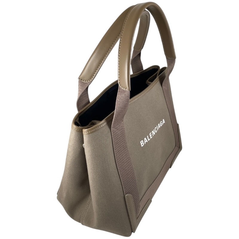 【BALENCIAGA】バレンシアガ ネイビー カバス 339933 ハンドバッグ キャンバス レディース ベージュ グレージュ トート ポーチ付