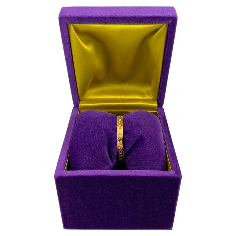 【GUCCI】グッチ アイコン ブレスレット バングル K18イエローゴールド レディース 750 17号 メンズ ICON